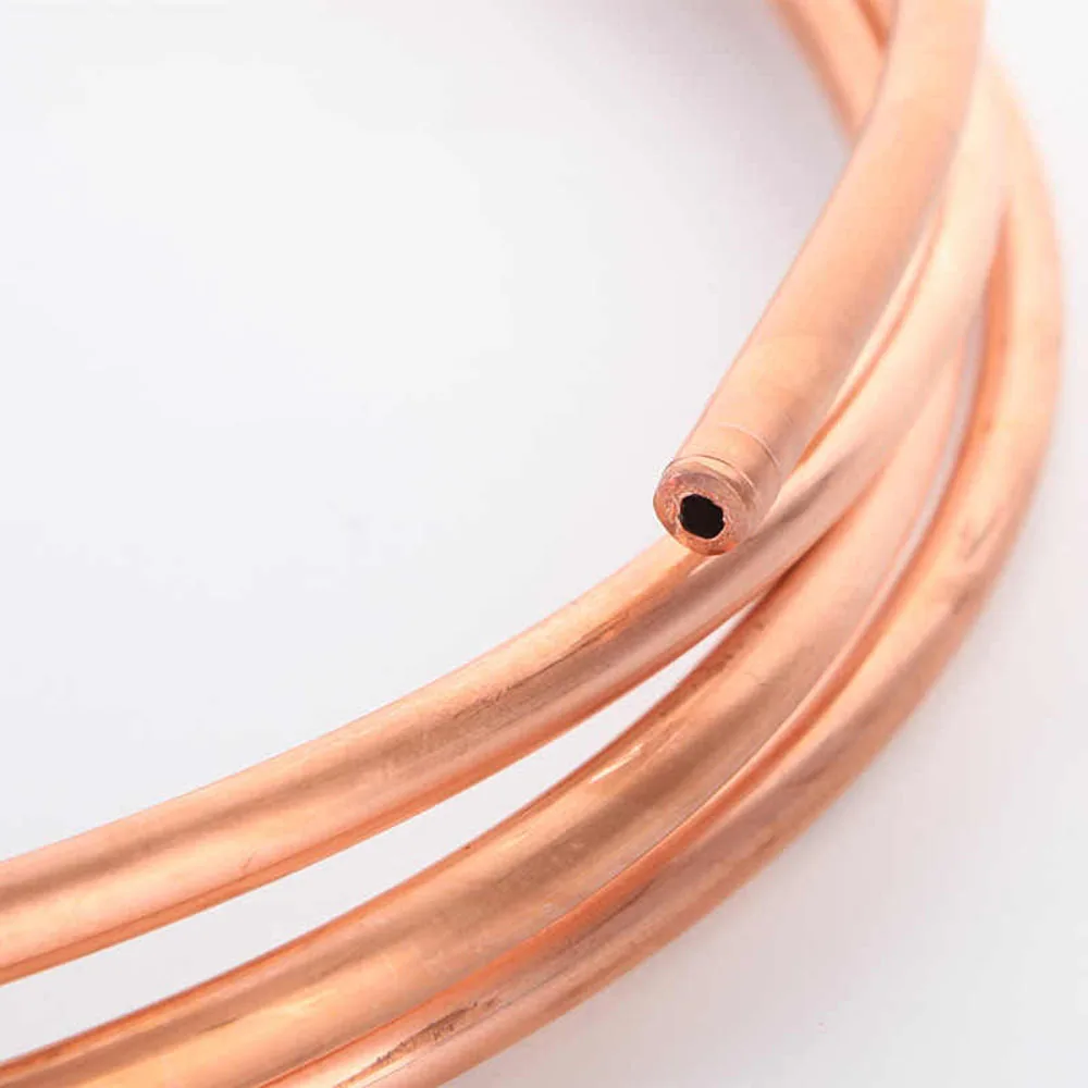 1-10M OD 1.6/1.7/2/3/4/5/6/7/8/9/10/12-25mm Copper Tube Coil 99.9% T2 Pure Coppers Wire Pipe Airs Conditioner Cooling DIY Crafts