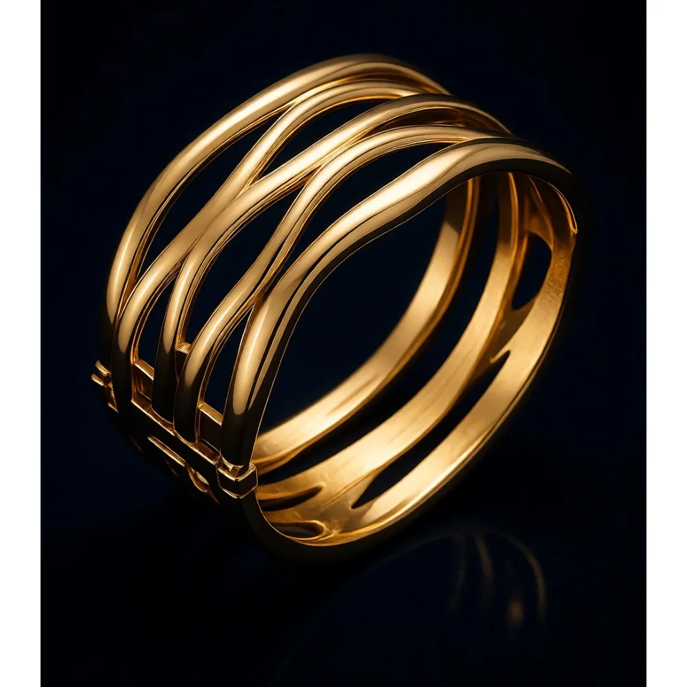 

Массивный позолоченный открытый браслет-манжета для женщин, минималистичный геометрический дизайн, подарок