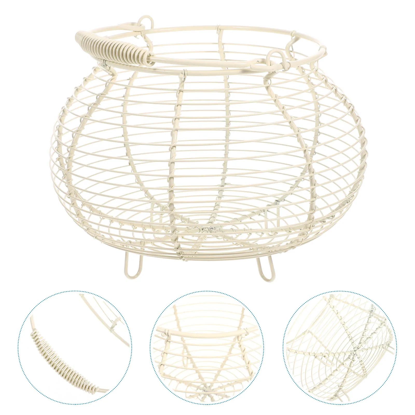 

Vintage Iron Basket Household Vegetable Holder Reusable Longtime Use Storage Container Iron Egg Basket