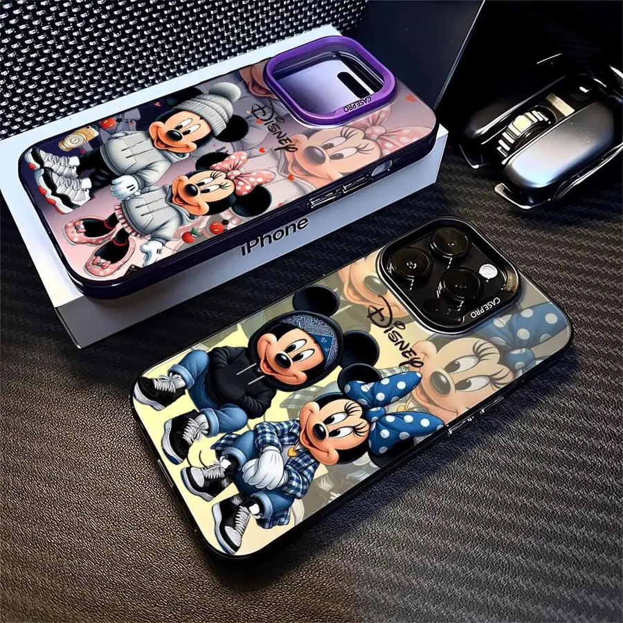 Disney Mickey Minnie Mouse Phone Case for Apple iPhone 16 11 15 Pro 14 13 ProMax 12 Plus Hard PC Capa Cover