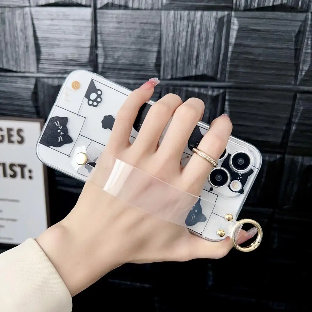 Cat For Huawei Honor 20 X20 X20SE 30 30i V20 30 X40 8x 9x X8 9x X9A 10 X10 V40 Play3 4 Pro Case Wrist Strap Holder