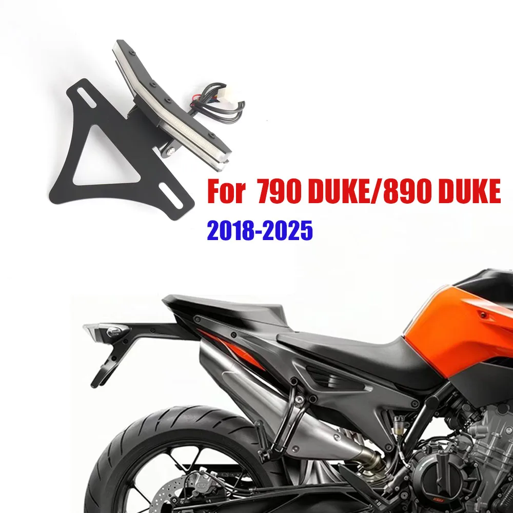 For KTM 790 DUKE/890 DUKE 2018-2025 License Plate Holder Bracket Motorcycle Accessories with LED Turn Signal Light