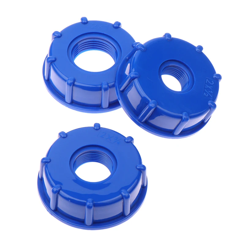 Blue S60x6 IBC Water Tank Reducing Adapter Tote Adapter 1/2Inch 3/4Inch 1Inch Garden Hose Gallon Water Tank Adapter