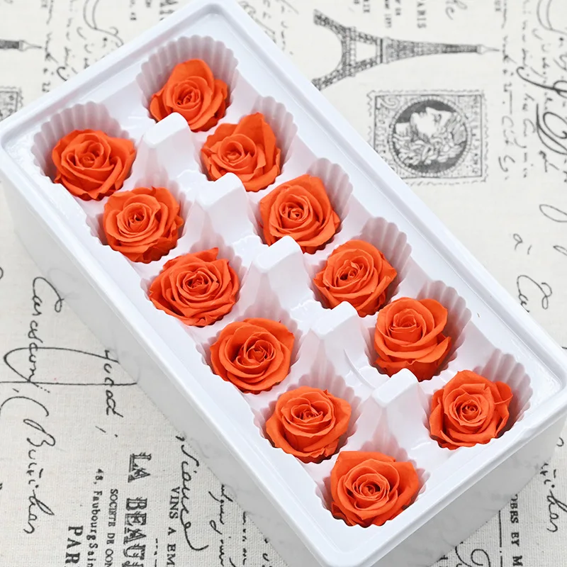 12 pz B grado 3-4Cm fiori stabilizzati rose immortali festa di nozze regalo per la festa della mamma fai da te fiore immortale materiale confezione