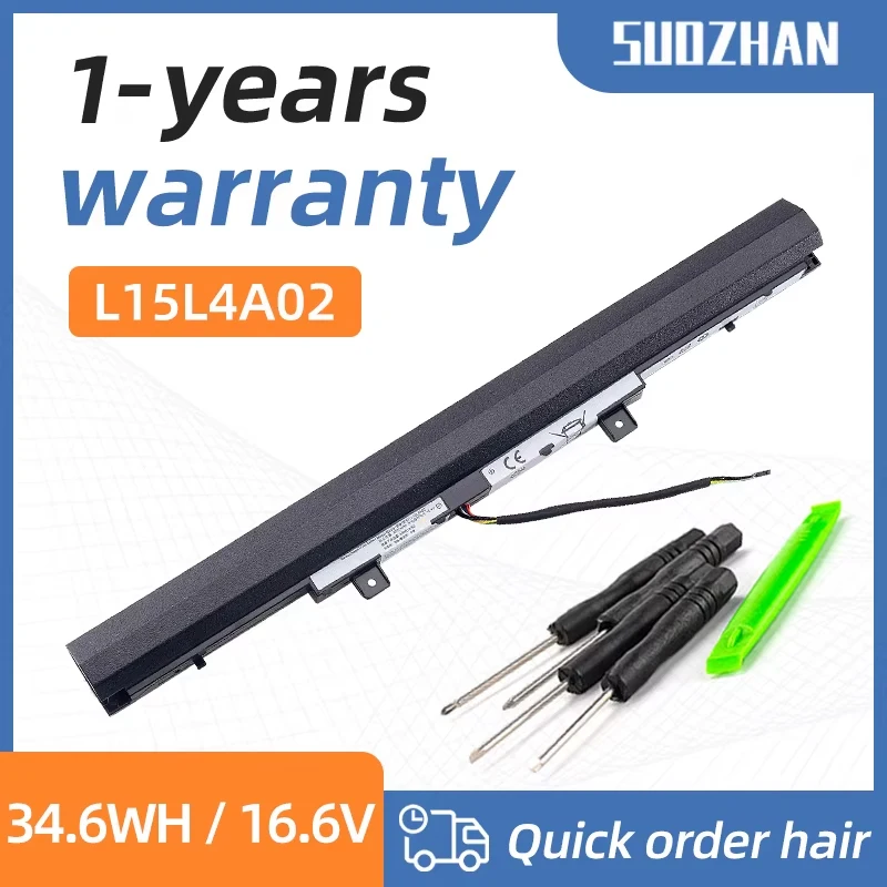 Suozhan แบตเตอรี่ L15M4A02 L15L4A02สำหรับ Lenovo V310-14IKB V110-14AST 15AST 15IAP 15ISK 15IKB,L15C4A02,L15S4A02,L15L4E02 L15C4E01