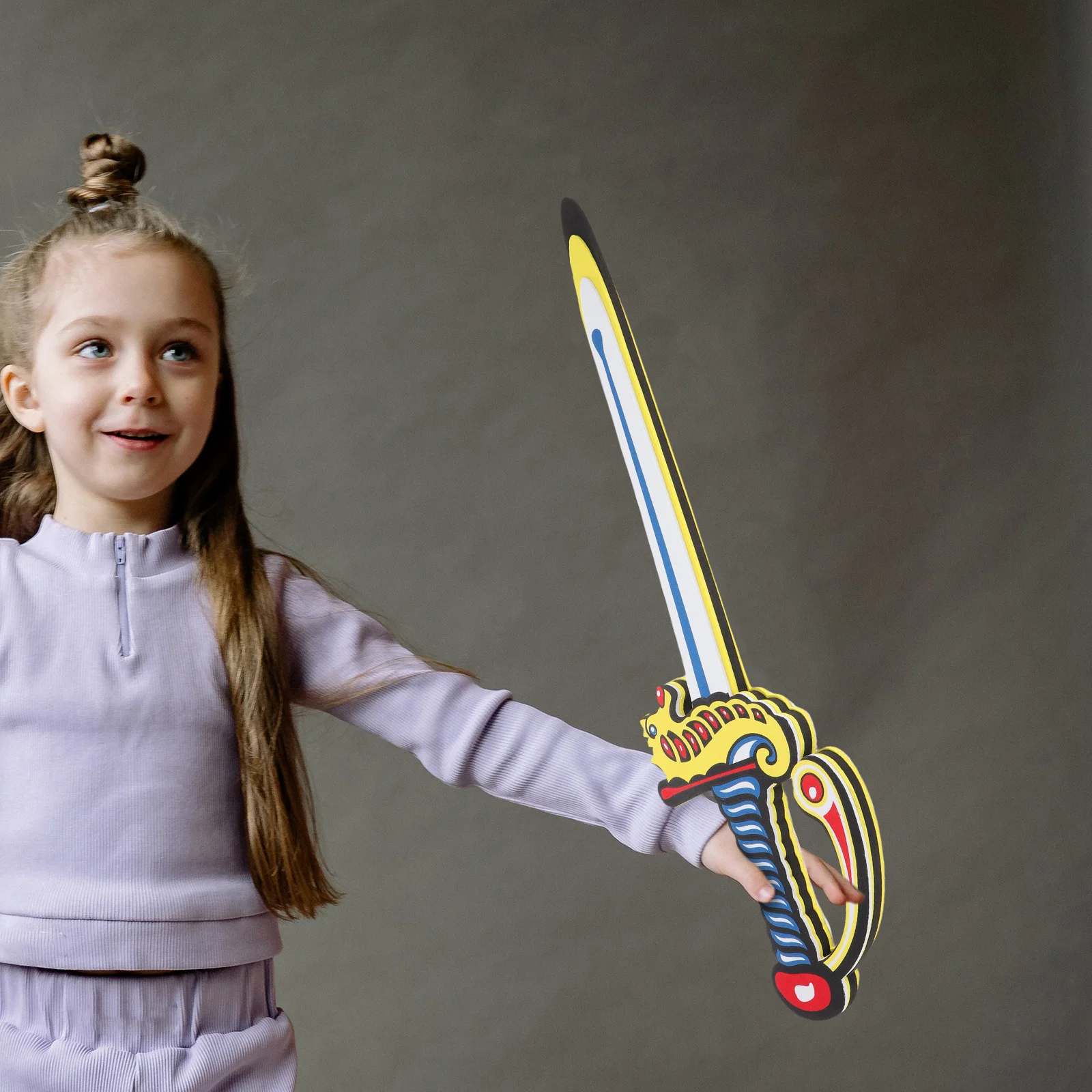 漫画のタツノオトシゴ型フォームソフトソード、安全な子供用ごっこ遊び、ロールプレイング練習用ソード、子供向け楽しいおもちゃ、遊び用フォームソード