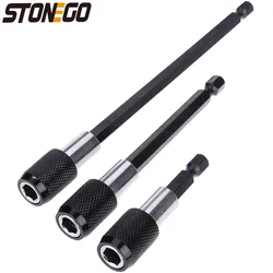 STONEGO Magnetic Quick Release Extension Holder, 1/4 Inch Hex Shank, 60/100/150mm Length, for Electric Screwdrivers, 1/3PCS