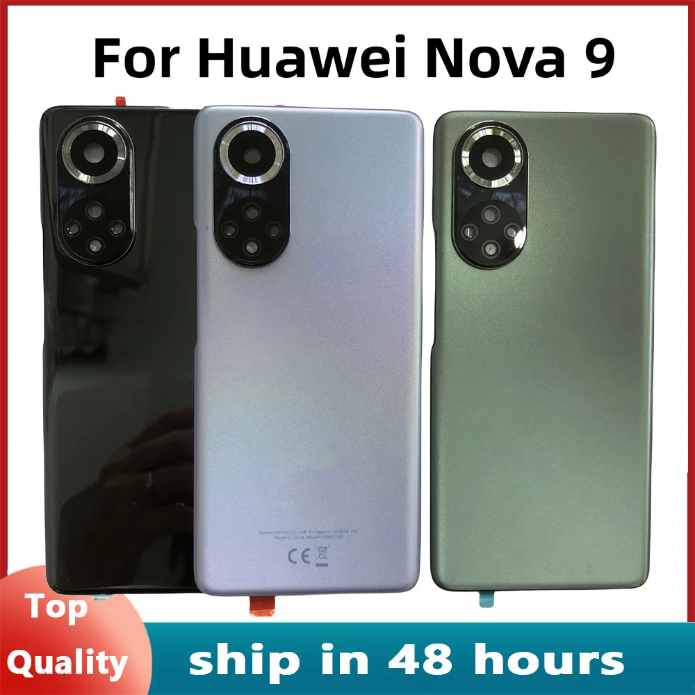 

Glass For Huawei Nova 9 Battery Cover Rear Door Housing Nova 9 Pro Back Case with Camera Frame Lens Logo Repair Parts