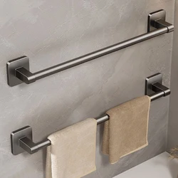 Bathroom Wall Mounted Towel Rack, Black Towel Bar with aluminum and Hand Towel Holder, Shower and Bath Towel Racks