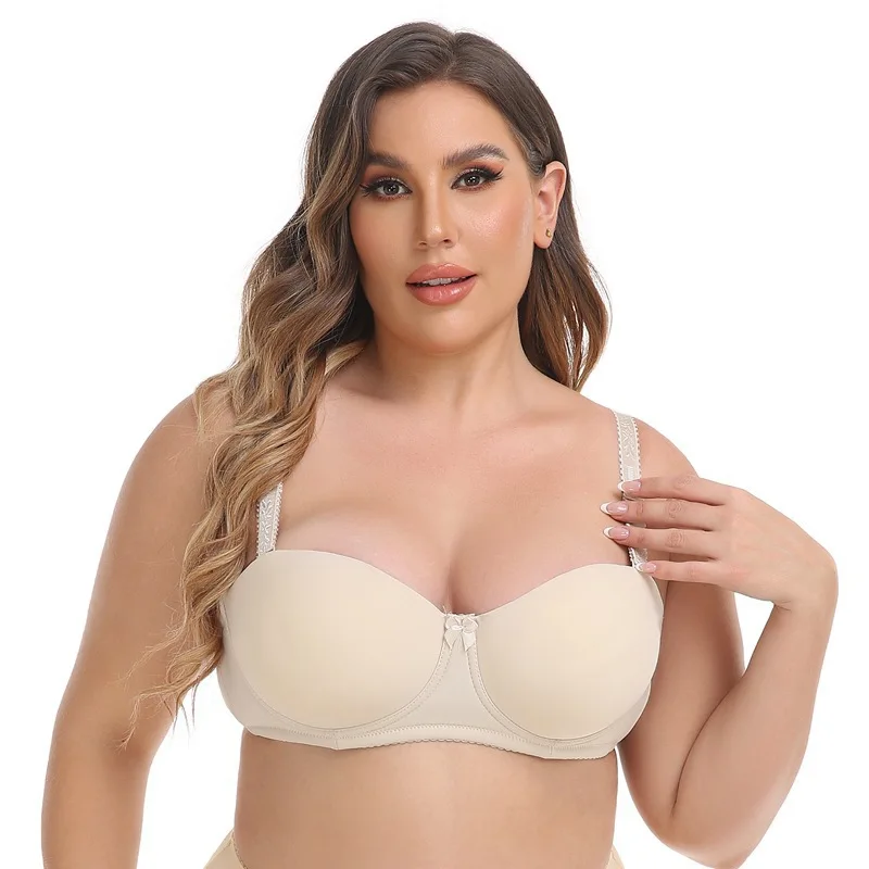 

Cross-Border Underwear Women's Push-up Thin Glossy plus Size Thickened Breast Holding Steel Ring Seamless Bras European