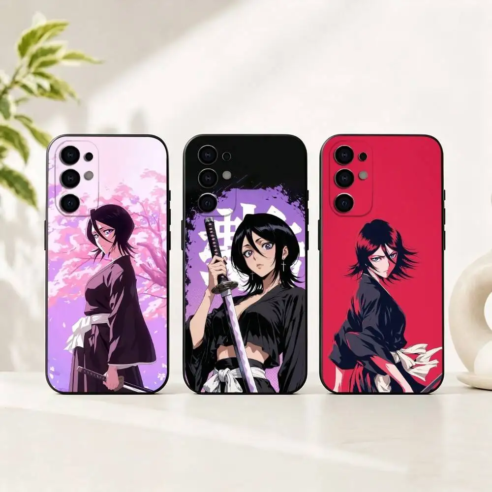 B-Bleach R-Rukia Kuchiki Phone Case For Samsung S25,S24,S21,S22,S23,S30,Ultra,S20,Plus,Fe,Lite,Note,10,Black Cover