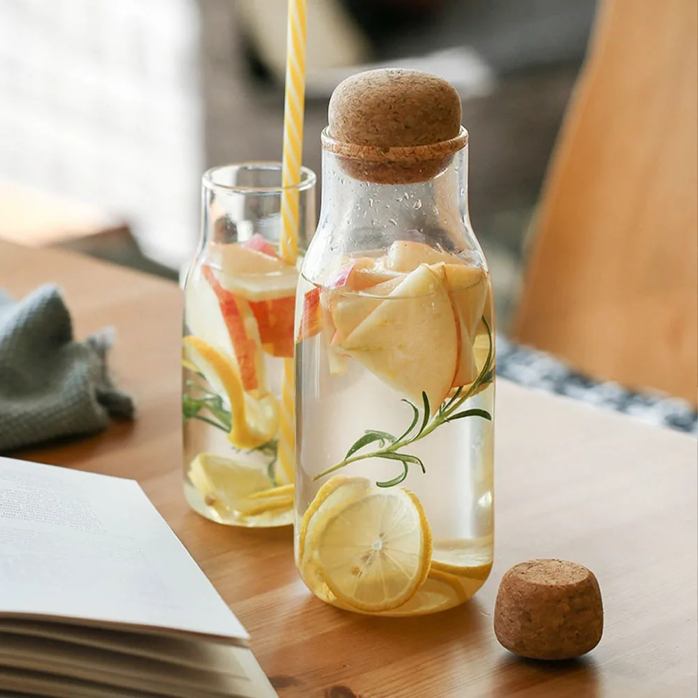

Glass Milk Cup Transparent Safe Material Beverage Storage Cold Water Holder Straw Wood Drink Kitchen Bar Item Summer Juice