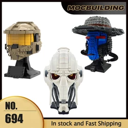 Movie Helmet MOC Building Blocks White General Bust Technology Bricks DIY Assembly Collection Toy Display Xmas Gifts