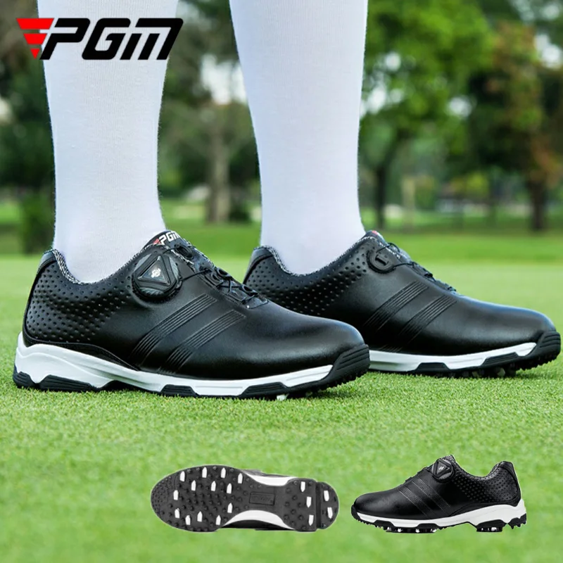 

PGM Female Microfiber Waterproof Sports Sneakers Ladies Golf Shoes Quick Lacing Footwear Woman Anti-slip Spikes Golf Sneakers