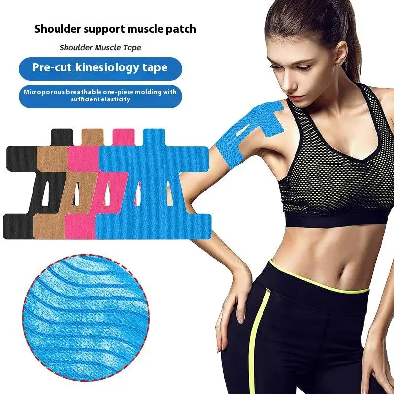 1/2 Pcs Precut Kinesiology Tape Shoulder Pain Relief Breathable Waterproof Adjustable Shoulder Support Elastic Athletic Tap