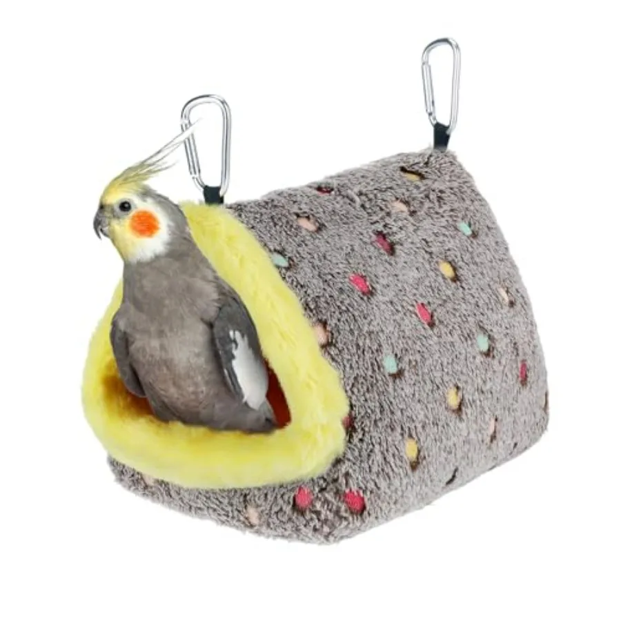 

Winter Warm Bird Nest for Cage - Comfortable Birds Bed with Support Plate, Hanging Shed Hideaway Hammock Hut Gift for Cockatiel