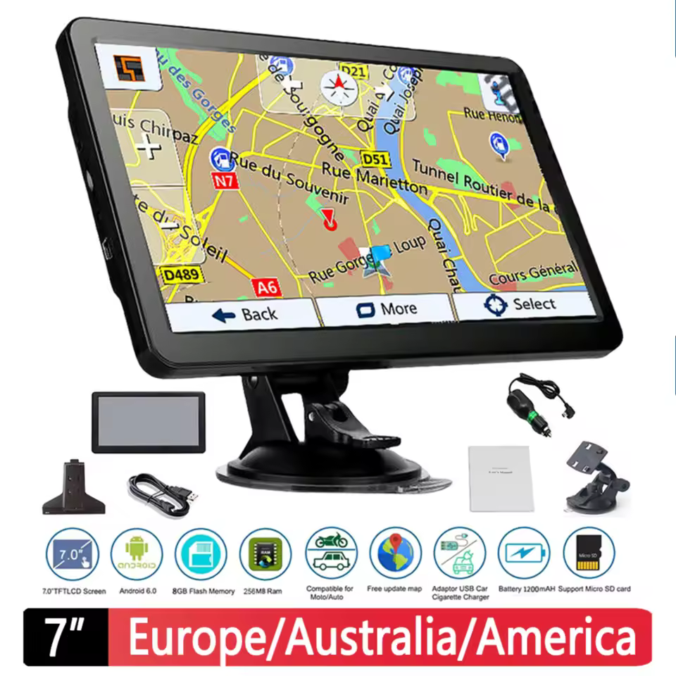 7" 5" HD Car GPS Navigation Touch Screen Car GPS Navigator FM Transmitter 256MB+8G Europe Australia America Map GPS Navigators