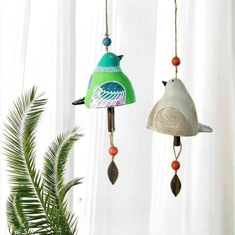 Bird Wind Chime Resin Ornaments Bird Song Bell Background Decoration Pendant Placed on The Outdoor Courtyard Balcony Chimes