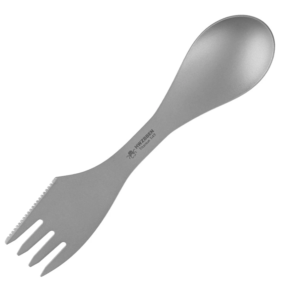 Cubertería 3 en 1 Ti Spork para acampar, cuchara, tenedor, cortador, vajilla para exteriores, Camping, senderismo, Picnics al aire libre