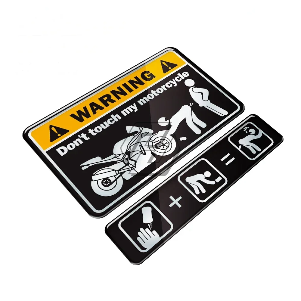 Don't Touch My Motorcycle 3D Resin Warning Sticker