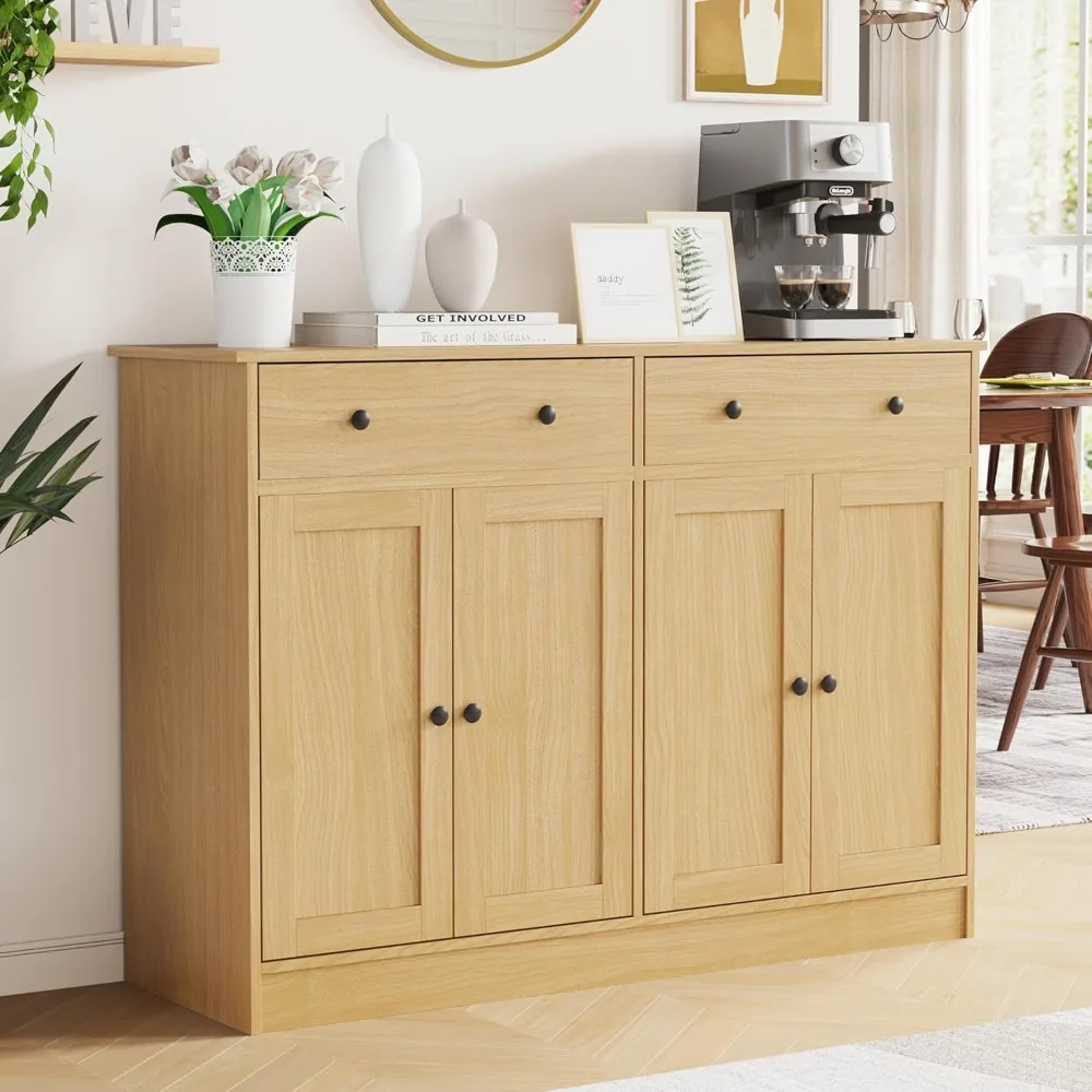 

Buffet Cabinet with Doors & Drawers, Modern Kitchen Storage Sideboard, Coffee Bar Console for Dining Room, Living Room,