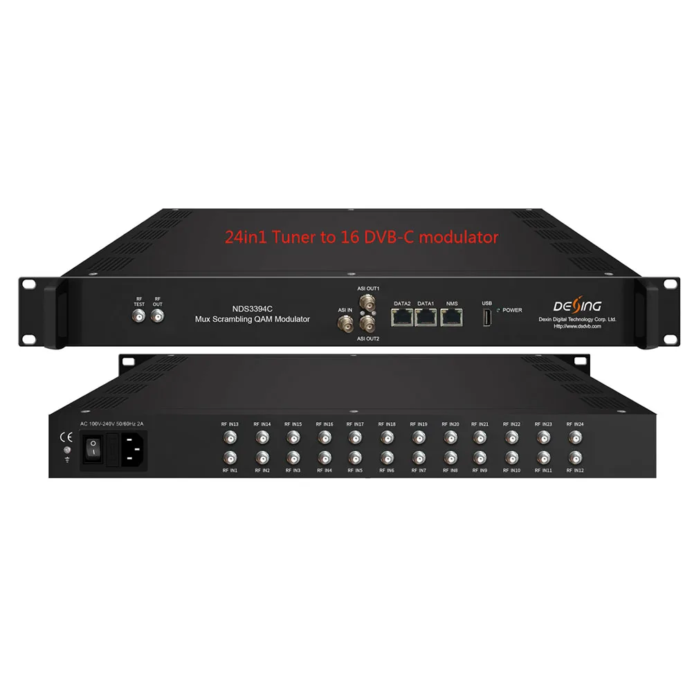 24-in-1 Tuner (DVB-T/T2/-S/S/S2/S2X/ATSC/ISDB-T) to DVB-T/DVB-C Modulator RF Conversion For Next Generation Broadcasting System