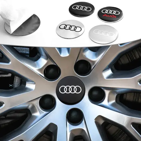 4PCS 56/60/65mm 자동차 바퀴 허브 캡 스티커 Audi Sline Quattro A4 B8 A3 8P A6 C7 8V TTRS 용 자동 Huncap 데칼 장식 액세서리