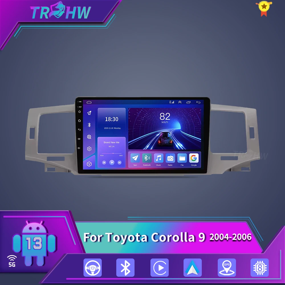 

For Toyota Corolla G Alitis 9 E120 2002- 2006 Car Radio Android MP5 Stereo Player 2 Din Head Unit Panel Dash Frame