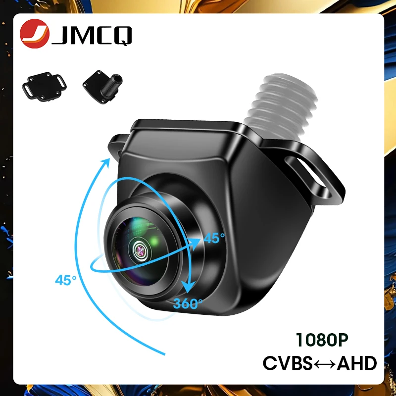 JMCQ AHD CVBS 1080P HD 720P Car Rear View Camera with Side and Rear Installation Options, Free Mounting Daul Brackets Included