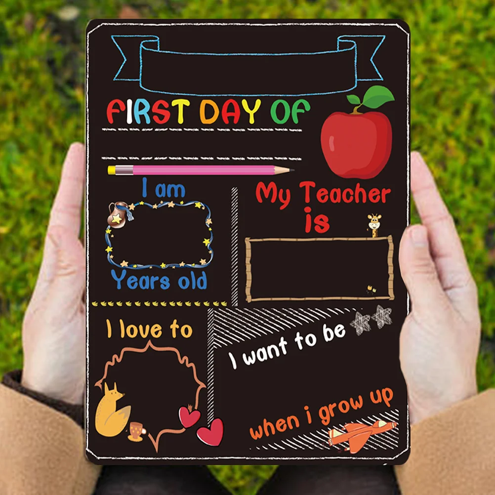 2 قطعة علامات معلم المدرسة لليوم السبورة على الوجهين كبيرة قابلة للتخصيص لتزيين الحائط على السبورة #5
