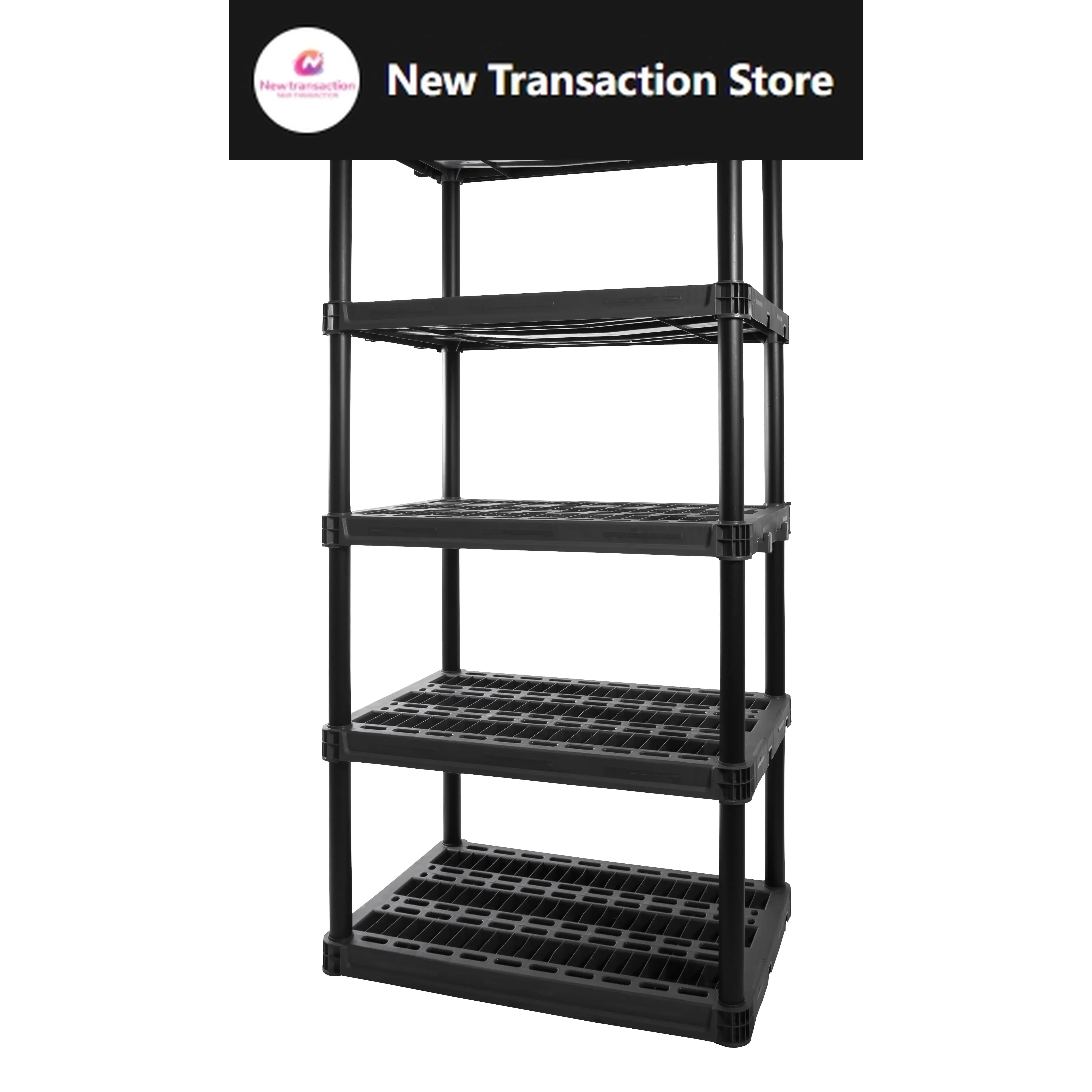 

5-Shelf Extra Heavy Duty Plastic Storage Shelf Unit, 72.5” x 36” x 24”, 1000lb Capacity