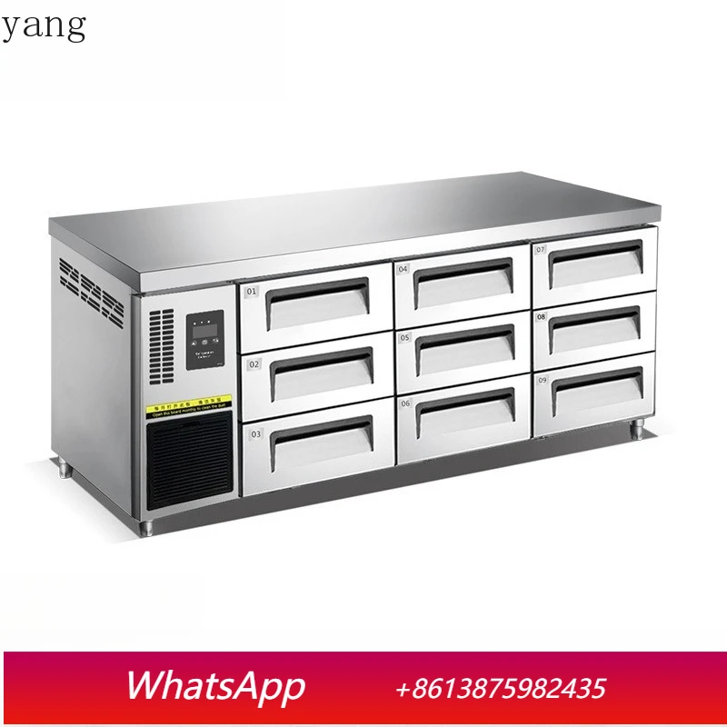 

YJQ Drawer Refrigerated Workbench Commercial Kitchen Countertop Freezer Air-Cooled Frost-Free Freezer