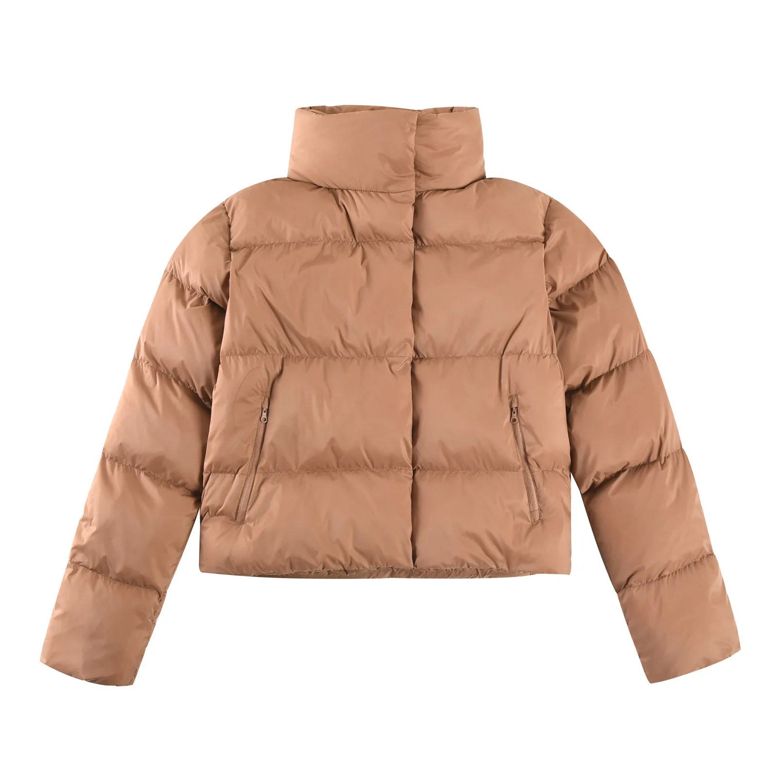 Winter women's stand up collar warm puff down jacket