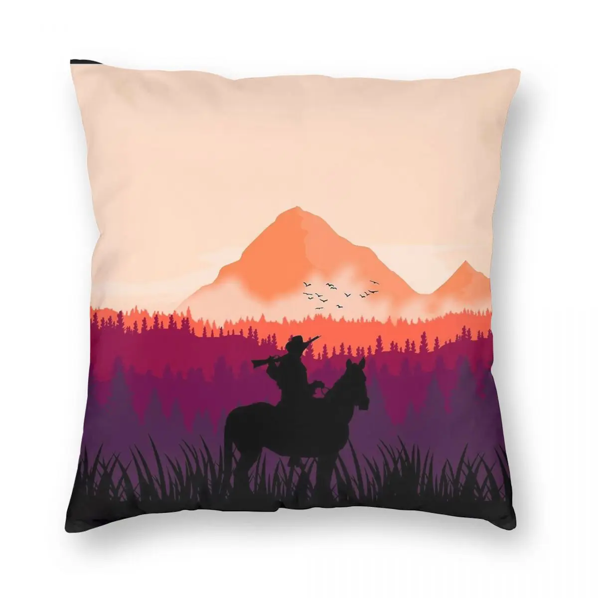 غطاء وسادة مربع مخملي من البوليستر ، استرداد ميت أحمر ، نمط غروب الشمس ، ديكور بسحاب ، غطاء وسادة رمي ، غطاء وسادة منزلي #3