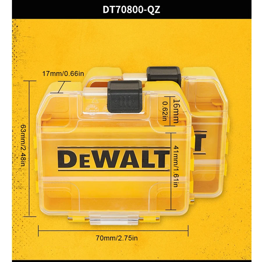 Dewalt DT70800 Screwdriver Bit Parts Storage Box Power Tool Accessories Tough Storage Case Bulk Tool Box