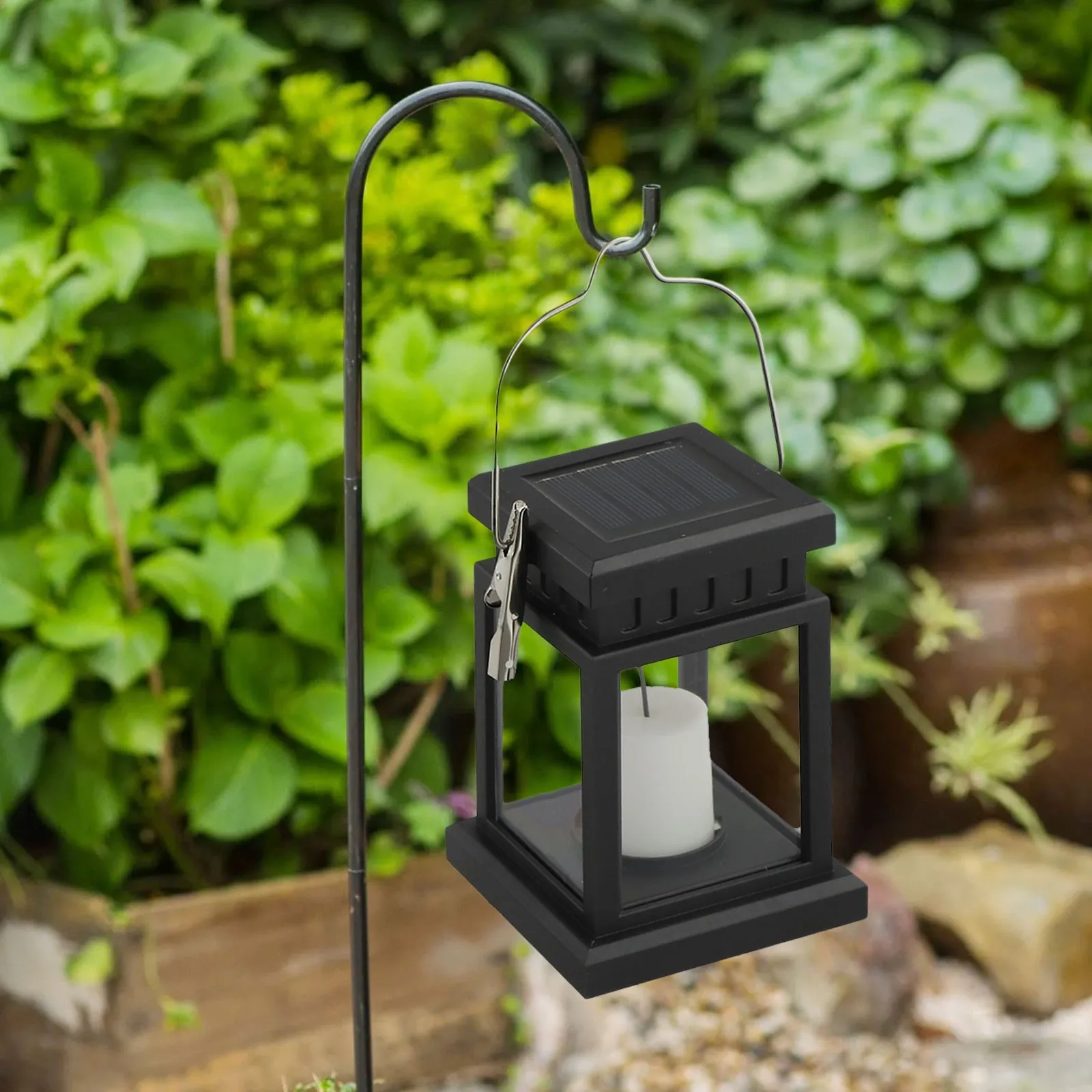 2Pcs Waterproof Solar Lamps LED Candle Hanging Lantern Lights Perfect for Outdoors Balcony Decoration Lighting for Garden