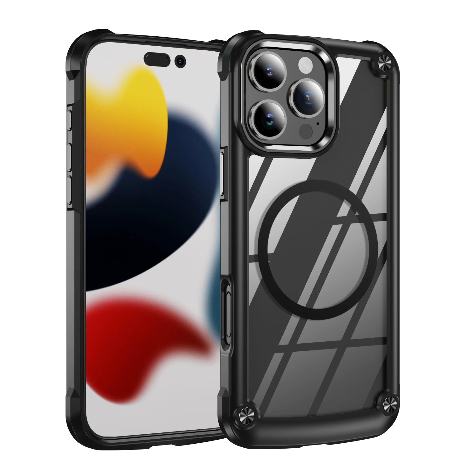 

Luxury Rugged Heavy Duty Shockproof Magnetic Case For iPhone 16E 16 15 14 13 12 11 Pro Max Plus Bumper Transparent Hard Cover