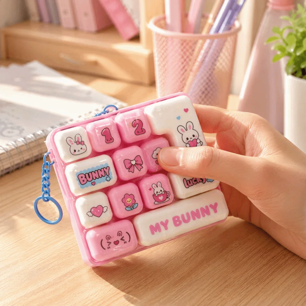 Plastic Clear Keyboard Keychain Mechanical Sounds Animal Patterns Mechanical Keyboard Keychain Clickable Keys