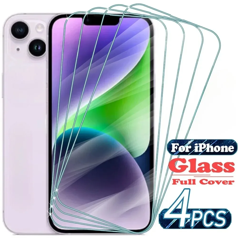 4er-Pack Ultra-Klare Displayschutzfolie für iPhone 17 15 16 Pro Max 16e 15 14 Plus Gehärtetes Glas für iPhone 14 13 12 11 Pro XR XS Max