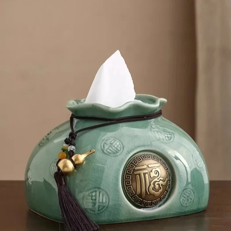 

tissue box living room new Chinese coffee table dining table ornament