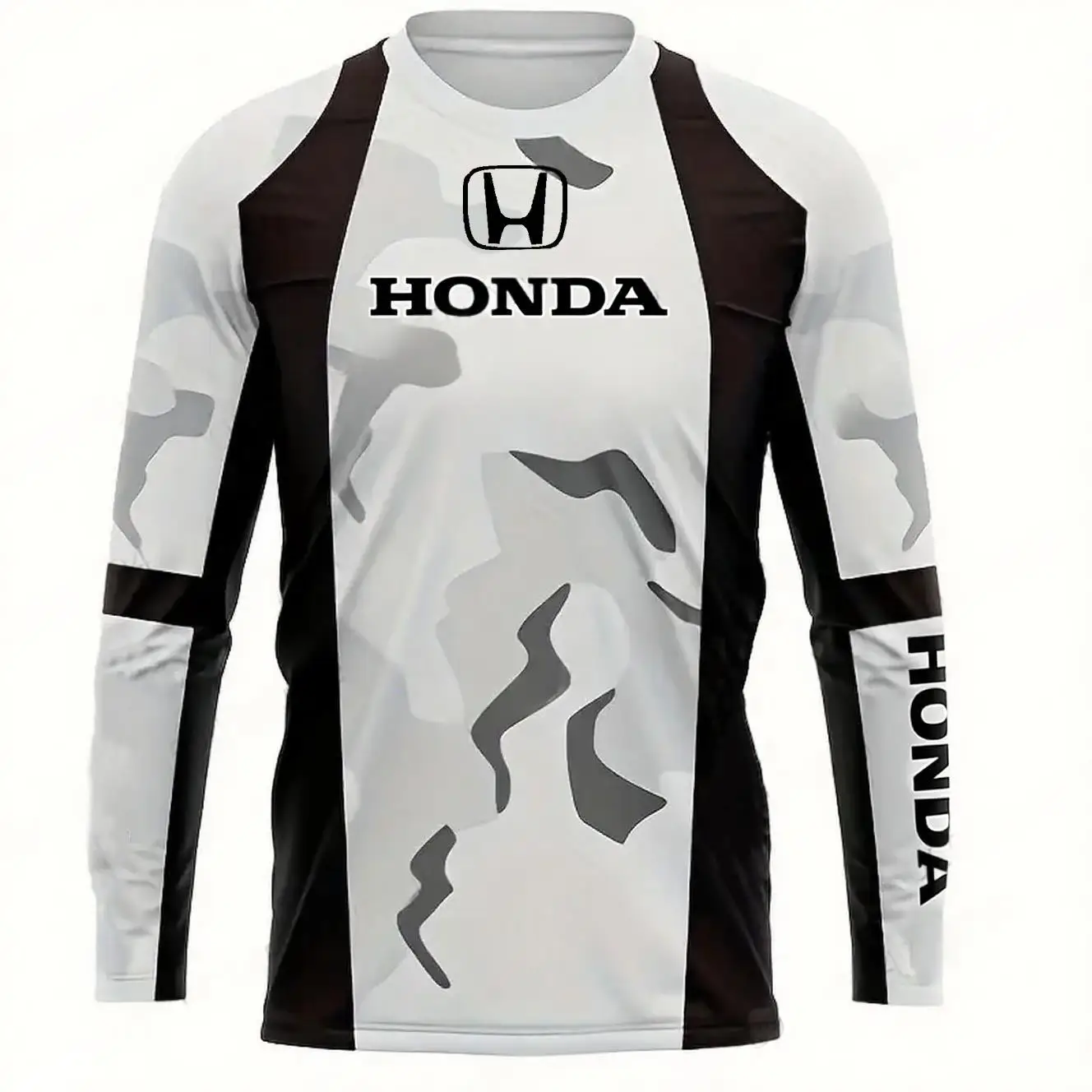 

Camouflage Printing Motociclista Biker Deportiva Honda Quick Drying Long Sleeved Honda Riding T-shirt Tops For Men And Women