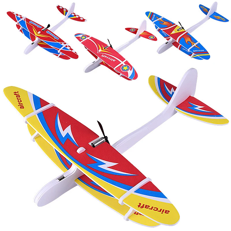 1Pcs Hand Throwing Large Foam Aircraft Toy Flying Airplane Flight Glider DIY Model Toy For Kids Adult Outdoor Plane Model Toys