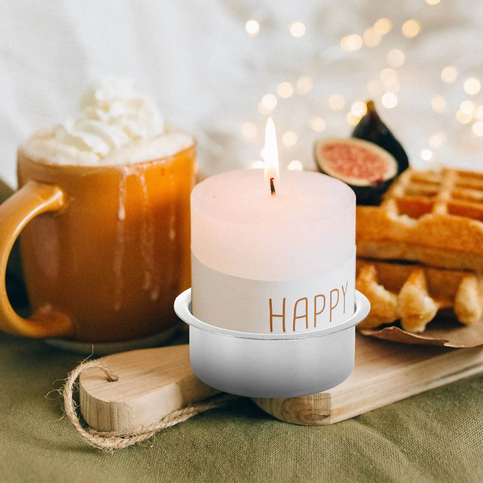 4 Uds. Taza de Metal decoraciones de Halloween Mini soportes velas lata