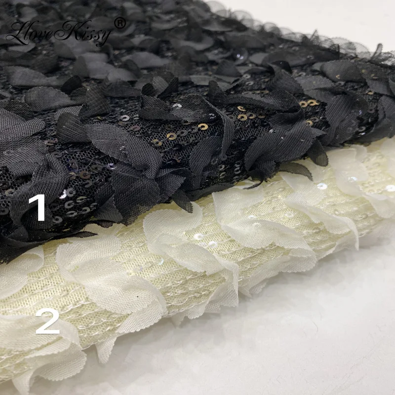 

Лидер продаж, весна-лето, волна, цветок, сетка, вышивка, 3 мм, ткань с блестками, женская юбка, платье-бретелька, ширина ткани 125 см