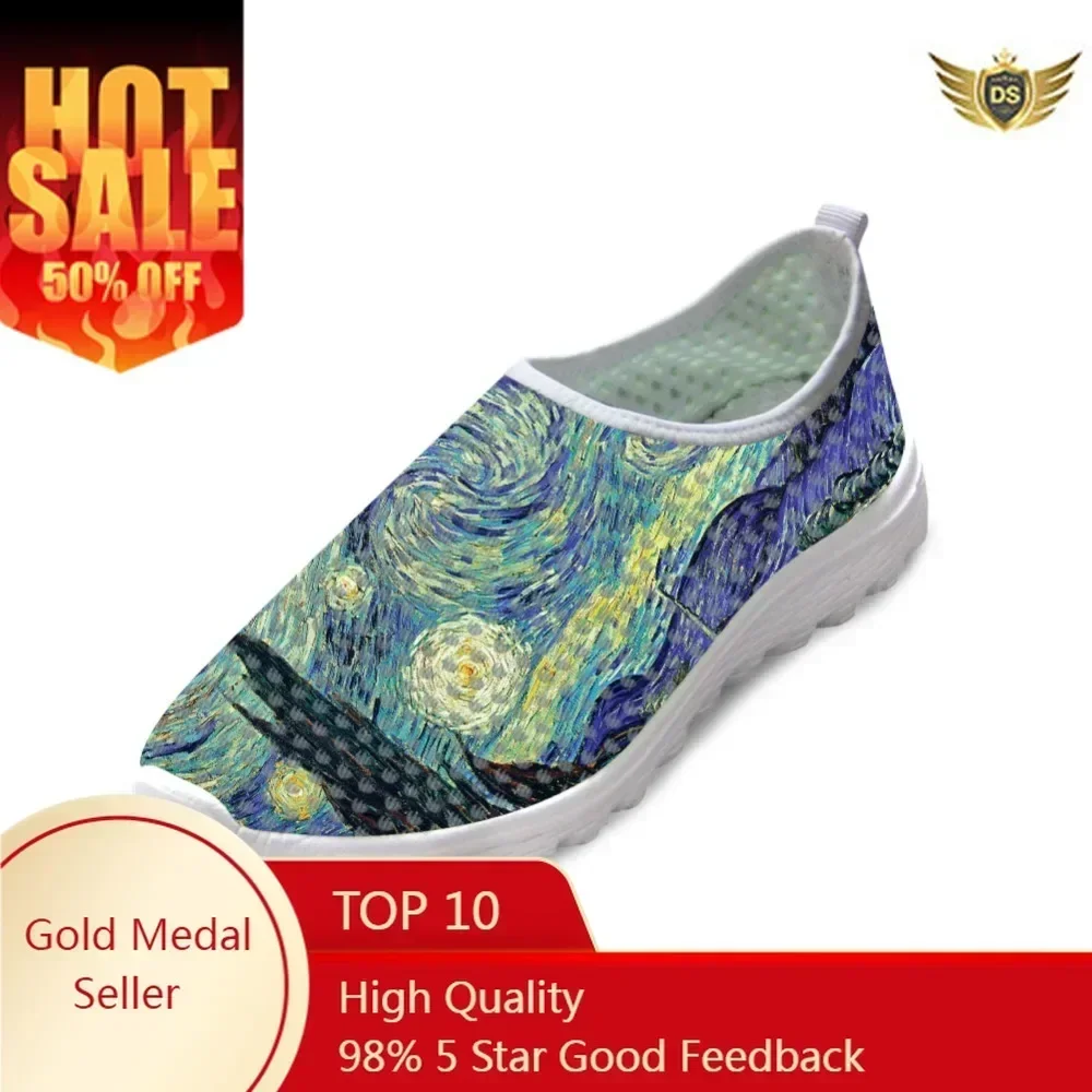 

Female Causal Flats ShoesVincent van Gogh Painting Art Print Light Weight Women Summer Sneakers Breathable Mesh Shoes