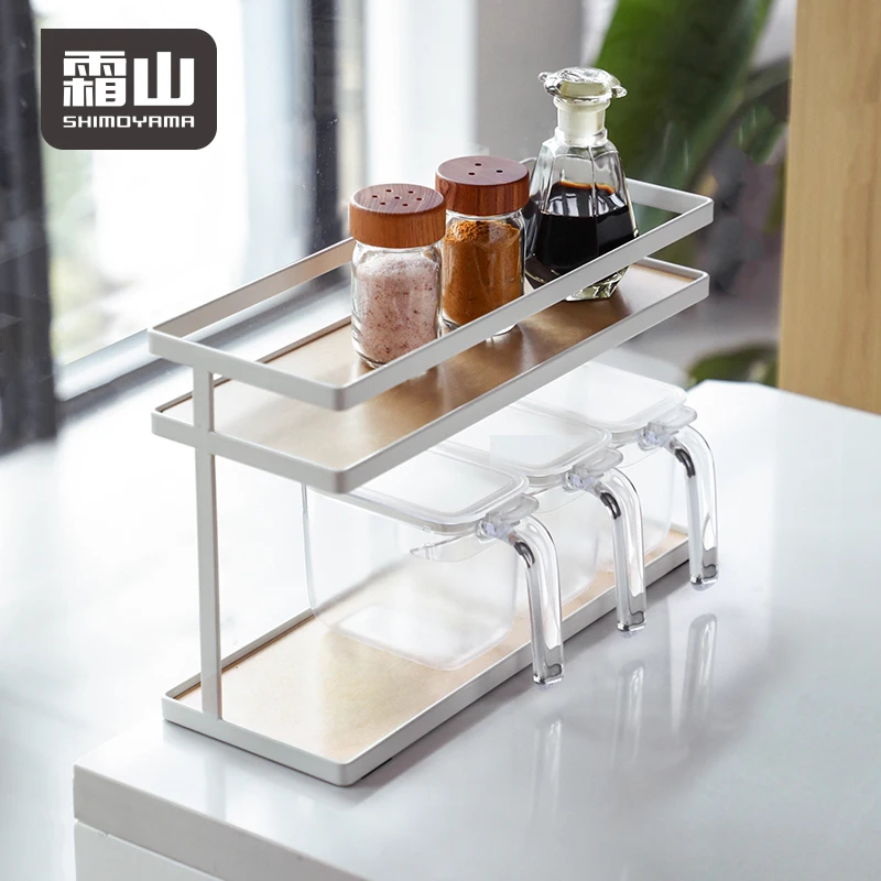 

SHIMOYAMA Kitchen Pantry Countertop 2 Tiers Spice Shelf Storage Organizer Spice Rack Organizer For Cabinet