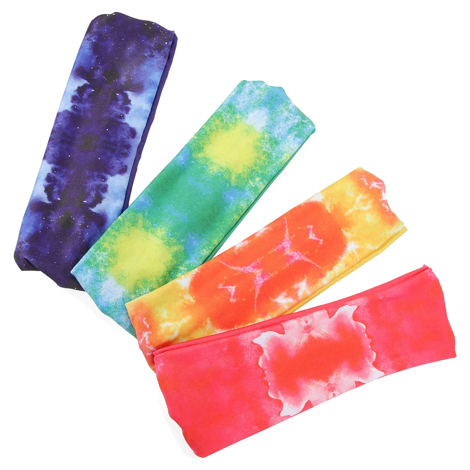 

4Pcs Tie-Dye Sweat-Absorbing Headbands Elastic Workout Hair Wraps Yoga Fitness Running Sports Headbands Women Yoga -Wrap