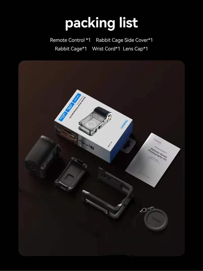 TELESIN Rabbit Cage Schnellverschluss-Schutzhülle mit Handgriff, abnehmbarer Fernbedienungsgriff für DJI OSMO Action 6 – Detail 14