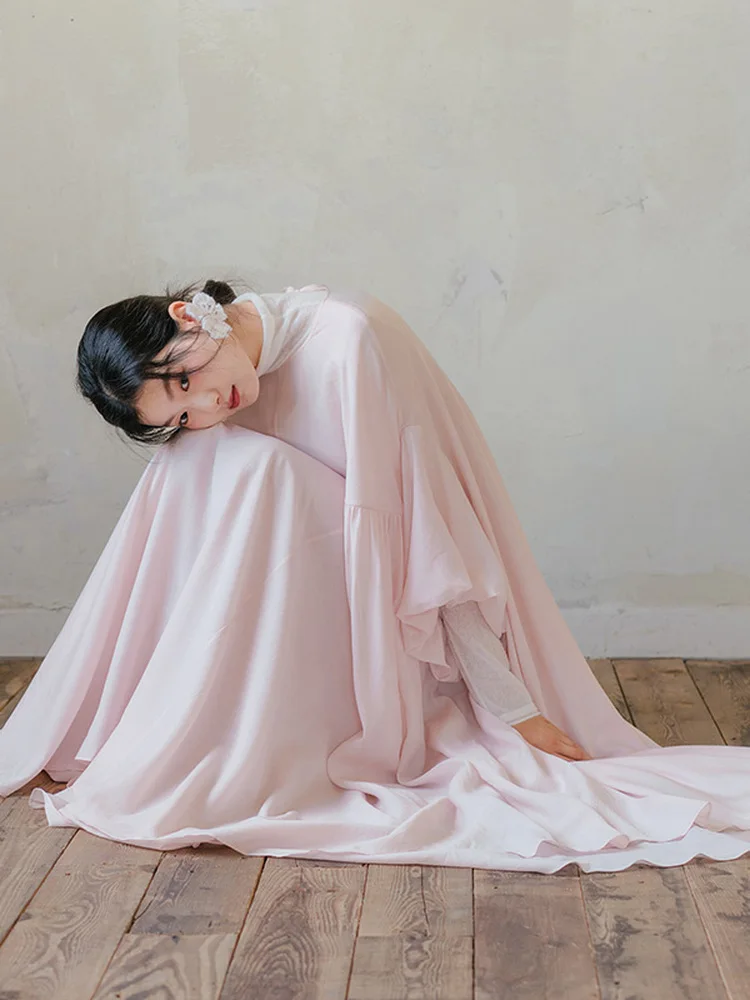 تنورة بلو وايت ثقيلة الوزن للغاية تقريبًا 0 أمتار وردي عاري كبير سوينغ دكتور من الصوف المحبوك على شكل حرف a طويلة Sve جولة Ne