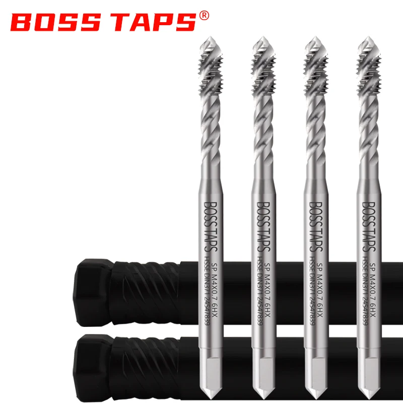 BOSS TAPS HSSE-M35 DIN 371 376 Standard Spiral Fluted Tap M2.5 M3 M4 M5 M6 M8 M10 M12 Machine Screw Thread Taps For Blind Hole